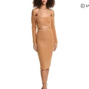 AFRM Tan Knit Cutout Dress